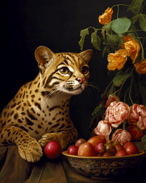 Curious Ocelot Still-Life Art