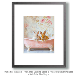 Baby Bunnies in an Antique Bathtub Art