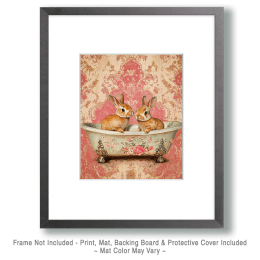 Baby Rabbits in an Antique Bathtub Art