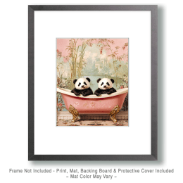 Panda Cubs in an Antique Bathtub Art