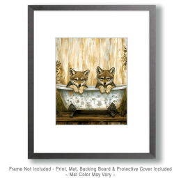 Baby Wolves in an Antique Bathtub Art