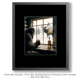 Bigfoot Watches a Bull Elk Art