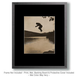 Bigfoot Jumping Moosehead Lake Art