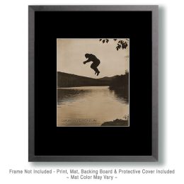 Bigfoot Jumping Yellowstone Lake Art