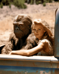 Bigfoot in Back of Pickup