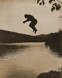Bigfoot Jumping Walden Pond