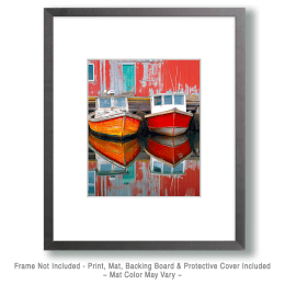 Colorful Lobster Boats Art