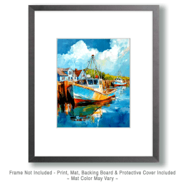 Lone Lobster Boat Art