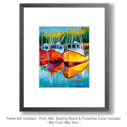Three Lobster Boats Art