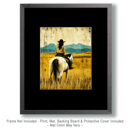 Vintage Cowgirl On The Trail Art