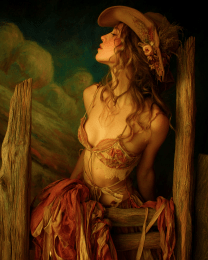 Cowgirl Waiting for Her Beau