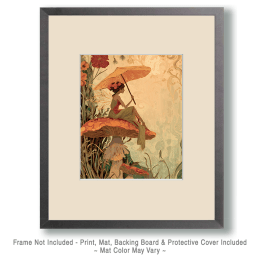 Fairy on a Mushroom During a Sunshower Art