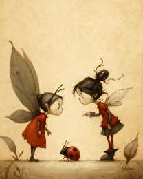 Fairy Arguing Over a Ladybug