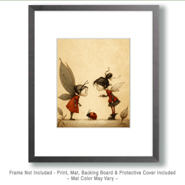 Fairy Arguing Over a Ladybug Art