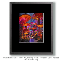 Fairy in Psychedelic Mushroom Forest