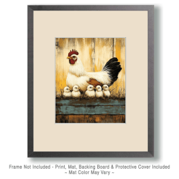 Vintage Hen with Brood Art