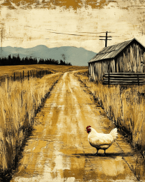 Vintage Chicken Crossing the Road