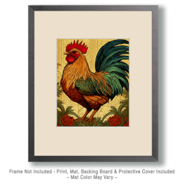 VIntage Art Rooster Print