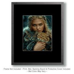 Freya the Norse Goddess Holding Her Cats Art