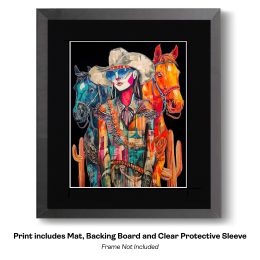 Cowgirl Hilda and Her Horses art print