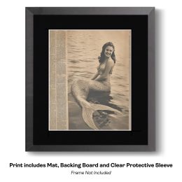 Vintage Mermaid Newspaper Clipping art print
