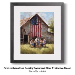 American Life- Family Dining Outside on the First Warm Day art print