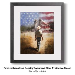 American Life - Cowboy Walking to the Barn art print
