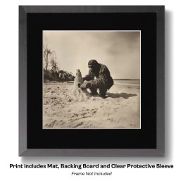 Bigfoot Finishes a Sandcastle art print