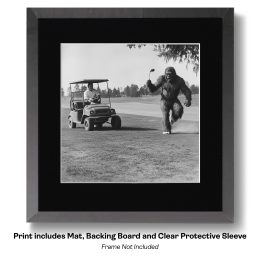 Bigfoot is a Rascal- Bigfoot Pranks a Golfer art print