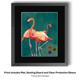 Flamingo Poses art print