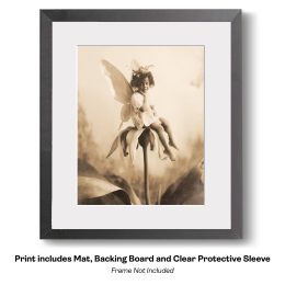Vintage Early Century Fairy Portrait in Meadow art print