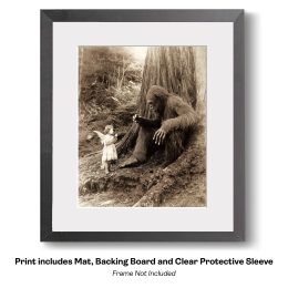 Vintage Candid Rare Bigfoot Fairy art print