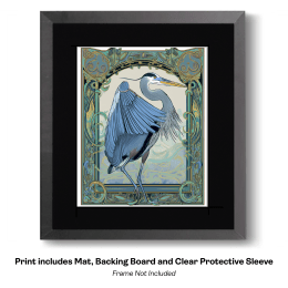 Art Nouveau Great Blue Heron 4 art print