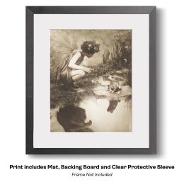Vintage Historic Photo Fairy with Frog art print
