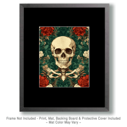 Goth Skull & Roses Art