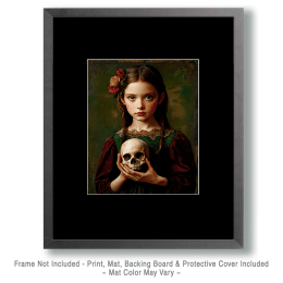 Goth Girl with Skull Art
