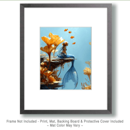 Mermaid Sitting on Ledge Art