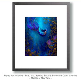 Deep Blue Mermaid Art