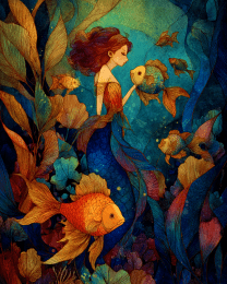 Mermaid with Fish Friend