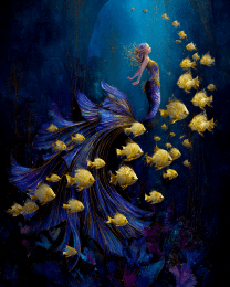 Gold and Blue Mermaid