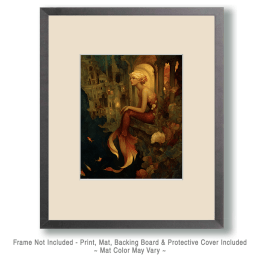 Mermaid Looking at Shipwreck Art