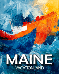 Ships in Storm Maine Souvenir