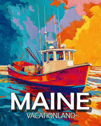 Pop Art Lobster Boat Maine Souvenir