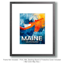 Ships in Storm Maine Souvenir Art