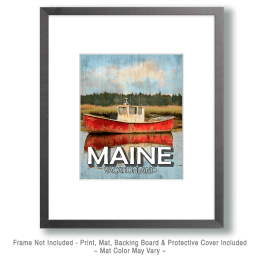 Serene Lobster Boat Maine Souvenir Art