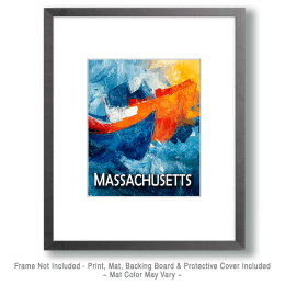 Ships in Storm Massachusetts Souvenir Art