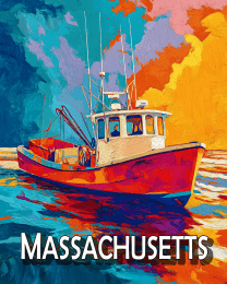 Pop Art Lobster Boat Massachusetts Souvenir