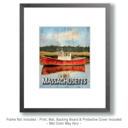 Serene Lobster Boat Massachusetts Souvenir Art