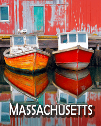 Colorful Lobster Boats Massachusetts Souvenir