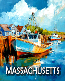 Lone Lobster Boat Massachusetts Souvenir